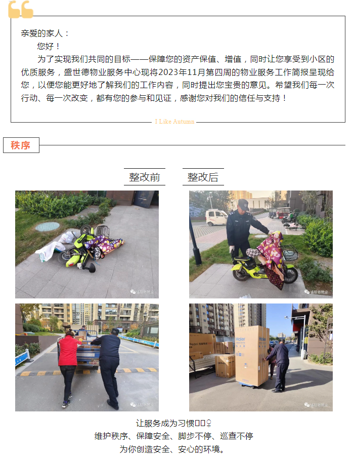 济源德鸿·迎宾府丨十一月第四周物业工作简报